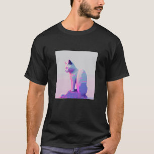 Vaperwave Aesthetic Glitch Cat Retrowave Synthwave T-Shirt
