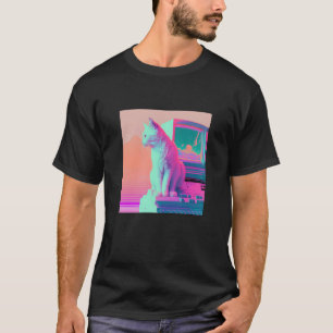 Vaperwave Aesthetic Glitch Cat Retrowave Synthwave T-Shirt
