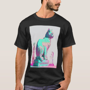 Vaperwave Aesthetic Glitch Cat Retrowave Synthwave T-Shirt