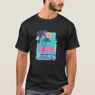 Vaperwave Aesthetic Glitch Palm Tree Retrowave Syn T-Shirt