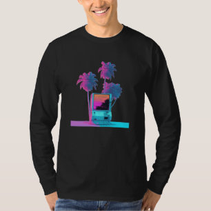 Vaperwave Aesthetic Glitch Palm Tree Retrowave Syn T-Shirt