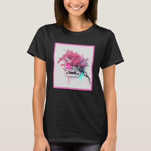 Vaperwave Aesthetic Glitch Retrowave Synthwave  8 T-Shirt (Front)