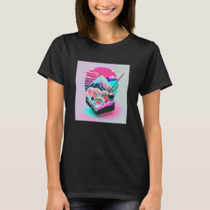 Vaperwave Aesthetic Glitch Sushi Retrowave Synthwa T-Shirt