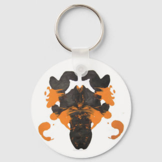 Vapid Orange Inkblot Design Key Ring