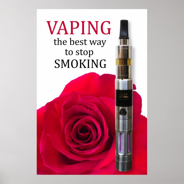 Vaping and rose flower poster (Front)