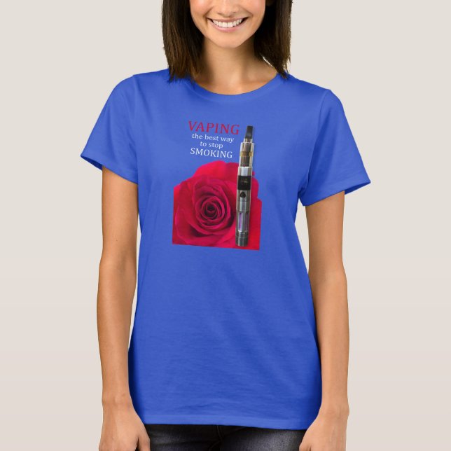 Vaping and rose flower T-Shirt (Front)