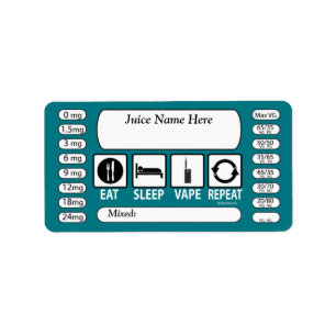 Vaping   DIY E-Juice Label Eat Sleep by VapeGoat