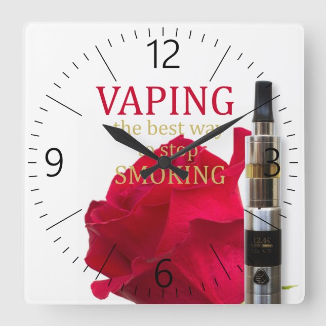 Vaping is the best way to stop smoking square wall clock (Front)