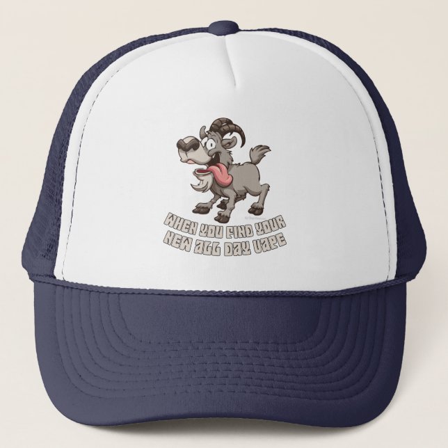 Vaping | Your New All Day Vape Goat  by VapeGoat Trucker Hat (Front)