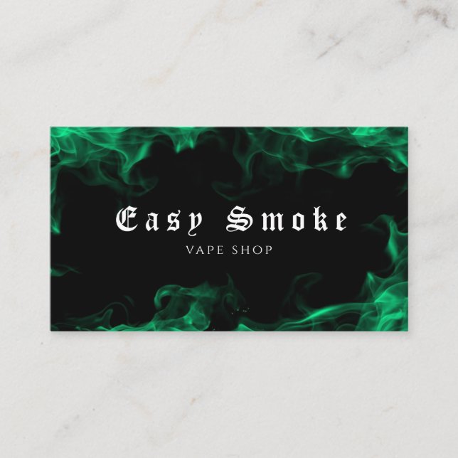 Vapor Vape Plume of Smoke Black & White Business Card (Front)