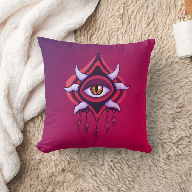 Vaporware Demon Eye - Colourful Gothic Cushion (Blanket)