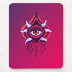 Vaporware Demon Eye - Colourful Gothic Mouse Mat