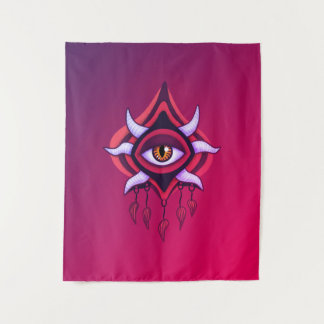 Vaporware Demon Eye - Colourful Gothic Tapestry