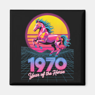 Vaporwave 2026 Year Horse 1978 48th Birthday Fortu Magnet