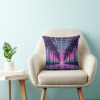 Vaporwave 80s Neon Grid Synthwave Art Poster