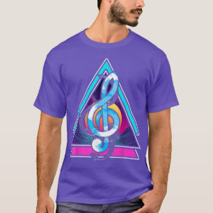 Vaporwave 90s Art Music Lover Synthwave Treble Cle T-Shirt