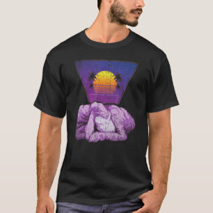 Vaporwave 90s Lamb Farm Animal Farmer Tropical She T-Shirt