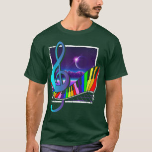 Vaporwave 90s Music Synthwave Colorful Keyboards T T-Shirt