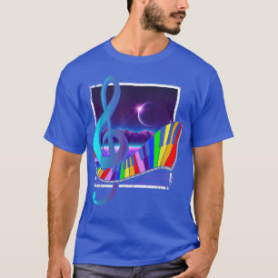 Vaporwave 90s Music Synthwave Colourful Keyboards  T-Shirt