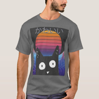 Vaporwave 90s Retrowave Kawaii Cat Japanese Indie  T-Shirt