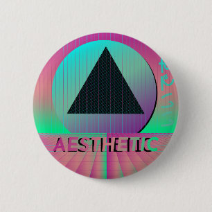vaporwave aesthetic 6 cm round badge