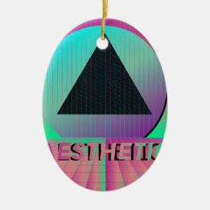 vaporwave aesthetic ceramic tree decoration