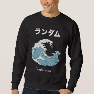Vaporwave Aesthetic Glitch 80s Retro Great Wave Sweatshirt