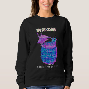Vaporwave Aesthetic Glitch 80s Retro Pineapple Sweatshirt