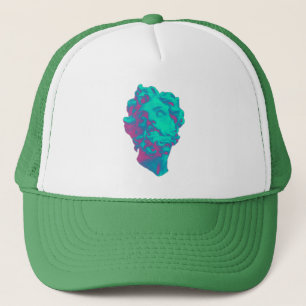 Vaporwave Aesthetic Glitch Statue Hat