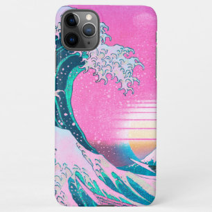 Vaporwave Aesthetic Great Wave Off Kanagawa Sunset iPhone 11Pro Max Case