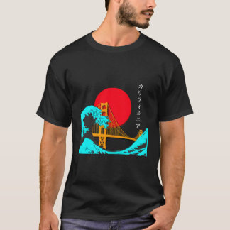 Vaporwave Aesthetic Japan Golden Gate Bridge T-Shirt