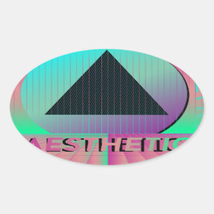 vaporwave aesthetic oval sticker