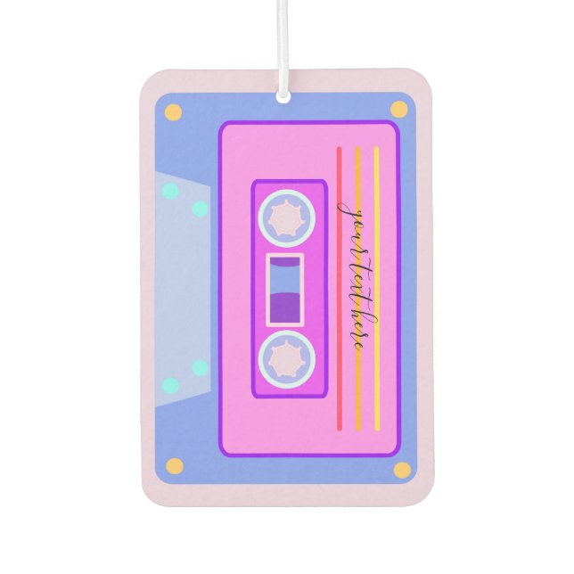 Vaporwave Aesthetic Retro Pink 90s Audio Cassette Car Air Freshener (Front)