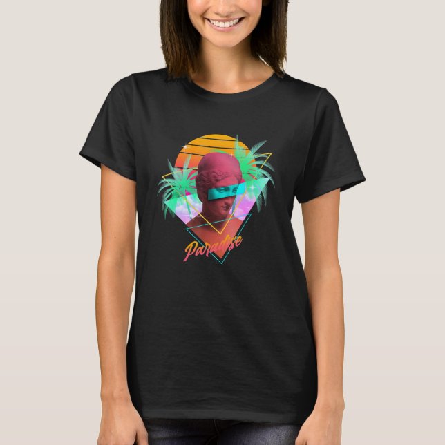 Vaporwave Aesthetic Statue Paradise Retrowave Scul T-Shirt (Front)