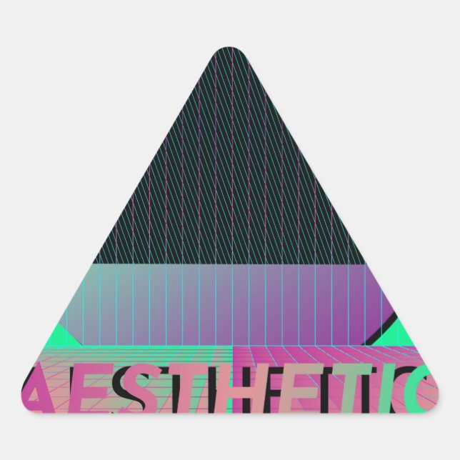 vaporwave aesthetic triangle sticker (Front)