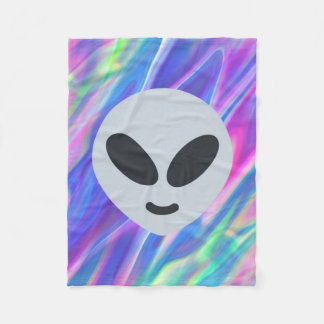 vaporwave alien emoji fleece blanket