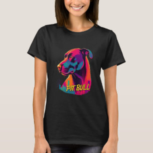 Vaporwave American Pit Bull Terrier Retro Futurist T-Shirt