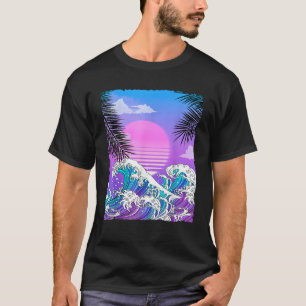 Vaporwave Anime Japanese Great Wave Summer T-Shirt