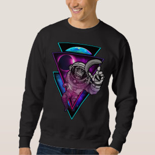 Vaporwave Astronaut Space Art Monkey Banana Sweatshirt