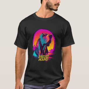 Vaporwave Basset Hound Retro Futuristic Basset Hou T-Shirt