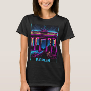 Vaporwave Brandenburg Gate Berlin Germany Retro 80 T-Shirt