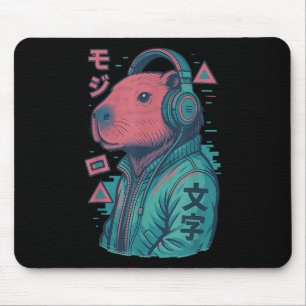 Vaporwave Capybara Japanese Art Anime Manga Ukiyo- Mouse Mat