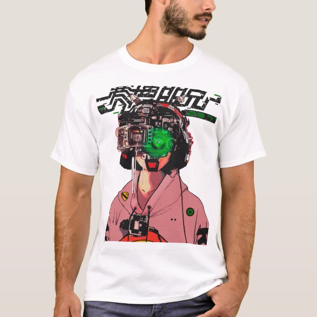 Vaporwave Cyberpunk Japanese Modern Urban Style Ou T-Shirt (Front)