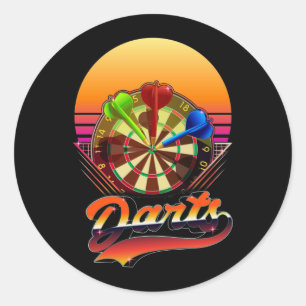 Vaporwave Dart Throwing Dartboard Bullseye Darts Classic Round Sticker