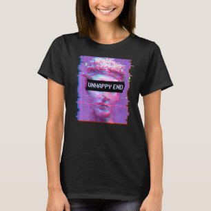 Vaporwave David Statue Sad Aesthetic Art Unhappy E T-Shirt
