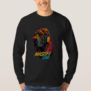 Vaporwave English Mastiff Dad Futuristic English M T-Shirt