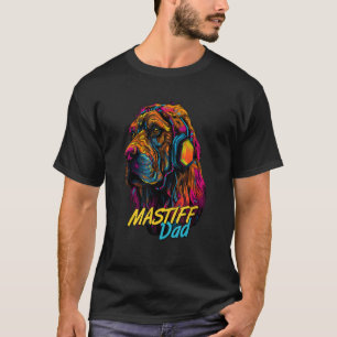 Vaporwave English Mastiff Dad Futuristic English M T-Shirt