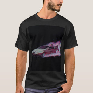 Vaporwave Glitch Car Tee - 80s Ride