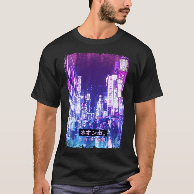 Vaporwave Japan Street Fashion Tokyo City Rush T-Shirt (Front)