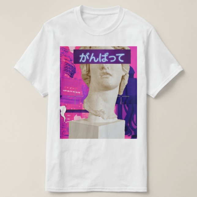 Vaporwave japanese kawai statue t-shirt (Design Front)